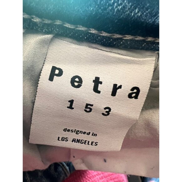 Petra 153 Jeans Distressed High-Rise Flare-Leg Jeans size 13/30 acid wash button - Picture 8 of 11